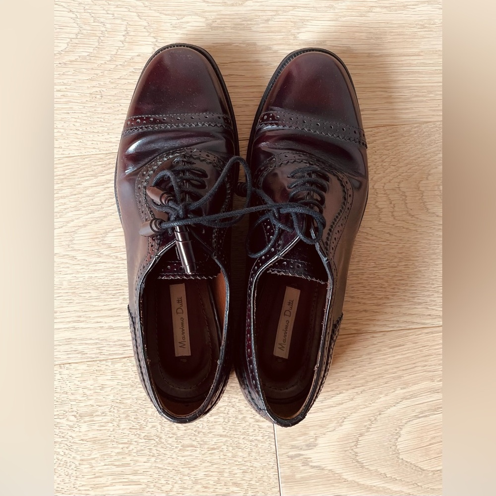 Massimo Dutti Oxford Shoes in Burgundy Leather SZ 6